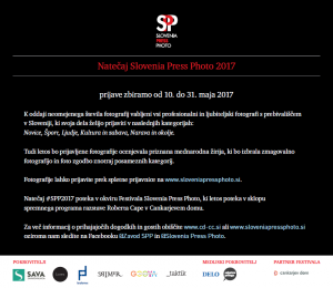 SLOVENIA PRESS PHOTO 2017: odprte prijave na natečaj  dokumentarne in novinarske fotografije