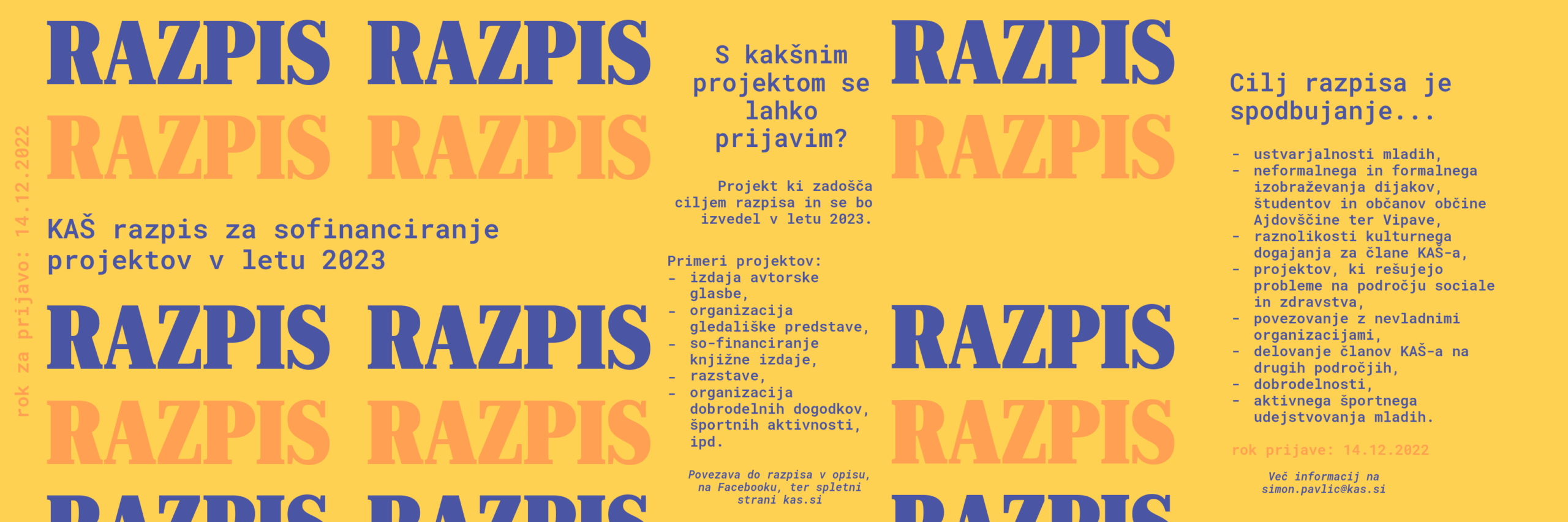 KAŠ razpis za sofinanciranje projektov v letu 2023